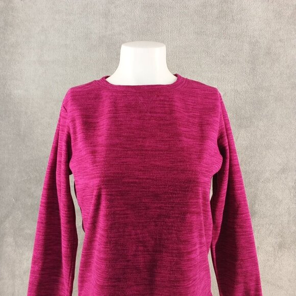 NWT KAREN SCOTT Sports Fleece Hiking Sweatshirt Double Petite Fuchsia Pullover - Picture 2 of 11